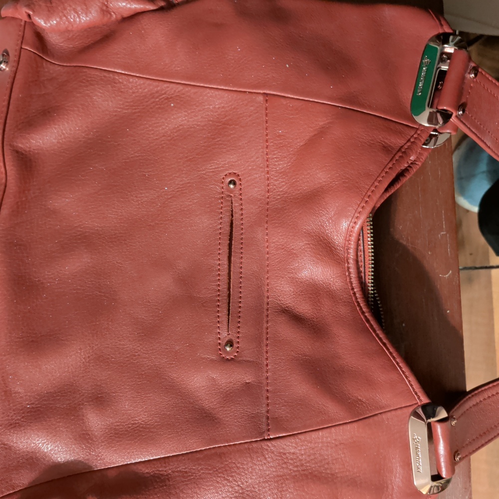 b. makowsky Red Leather Hobo Bag - Picture 3 of 4